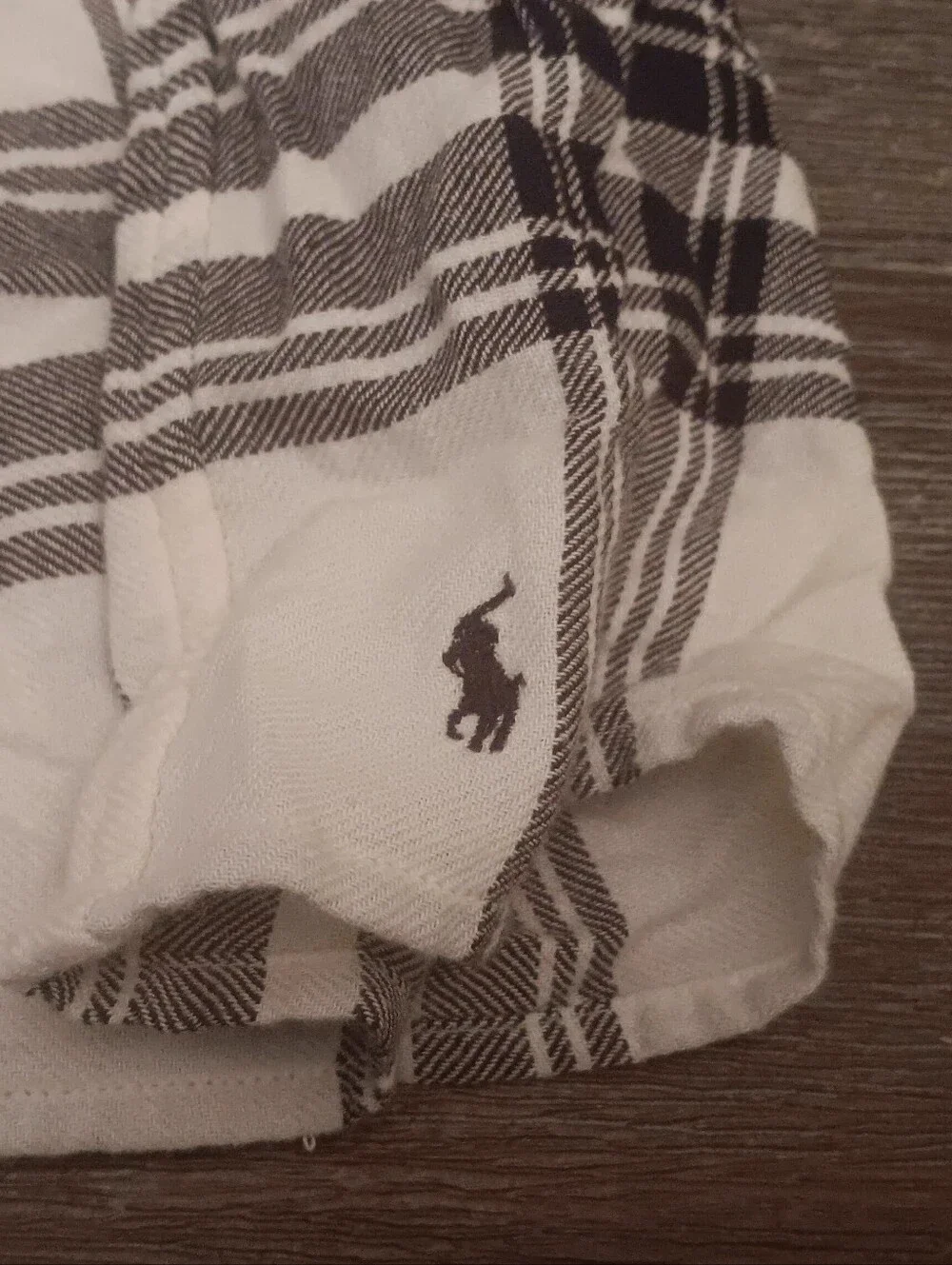 Ralph Lauren White and Navy Plaid Button-Down Girls' Dress